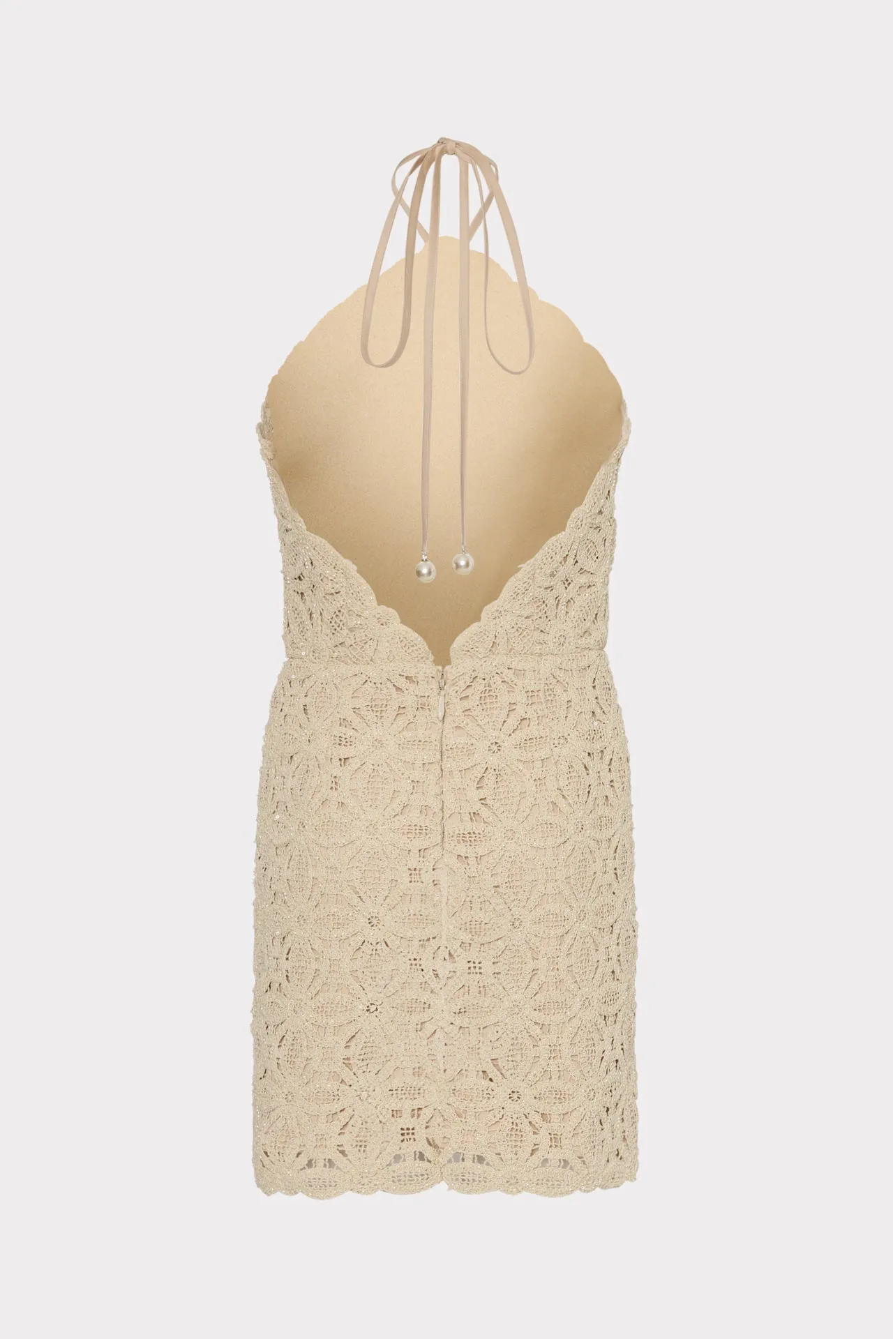 Celeste Beaded Crochet Halter Dress