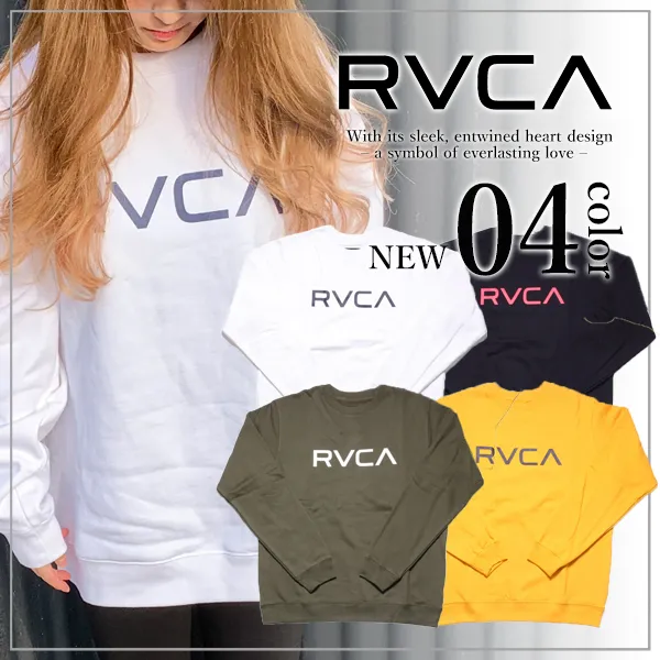 Unisex Plain Logo Crew Neck RVCA Sweatshirts