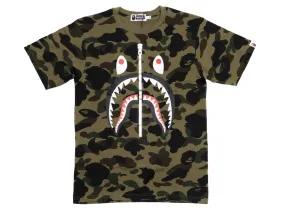 Green Camo A Bathing Ape Bape Zipper Short Sleeve Tee