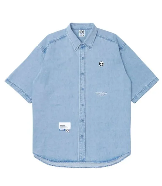 BAPE Plain Logo Short Sleeve Cotton Shirts