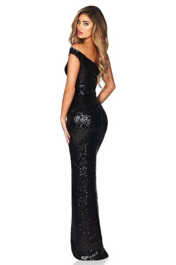 Black Spellbound One Shoulder Gown