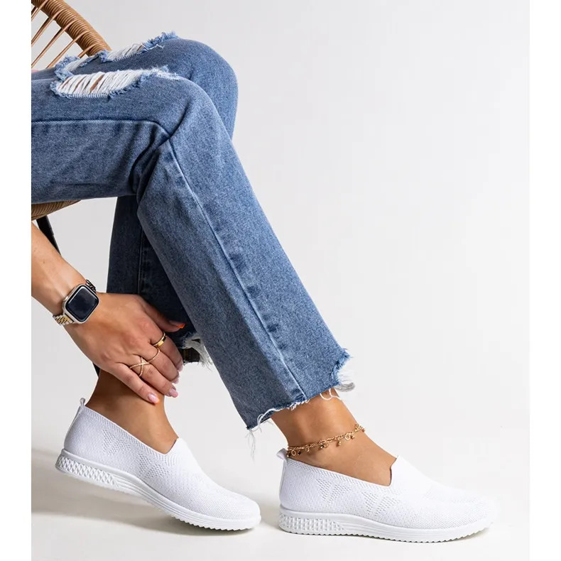 Abadly White Slip-On Sneakers