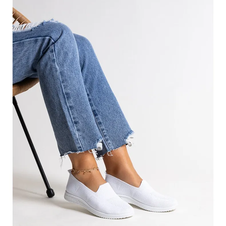 Abadly White Slip-On Sneakers