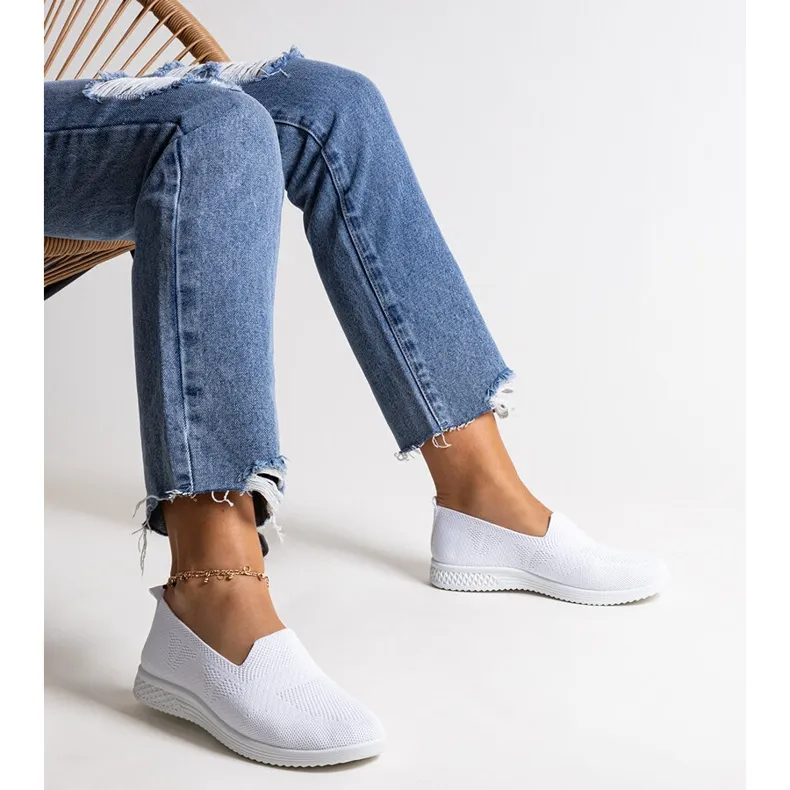 Abadly White Slip-On Sneakers