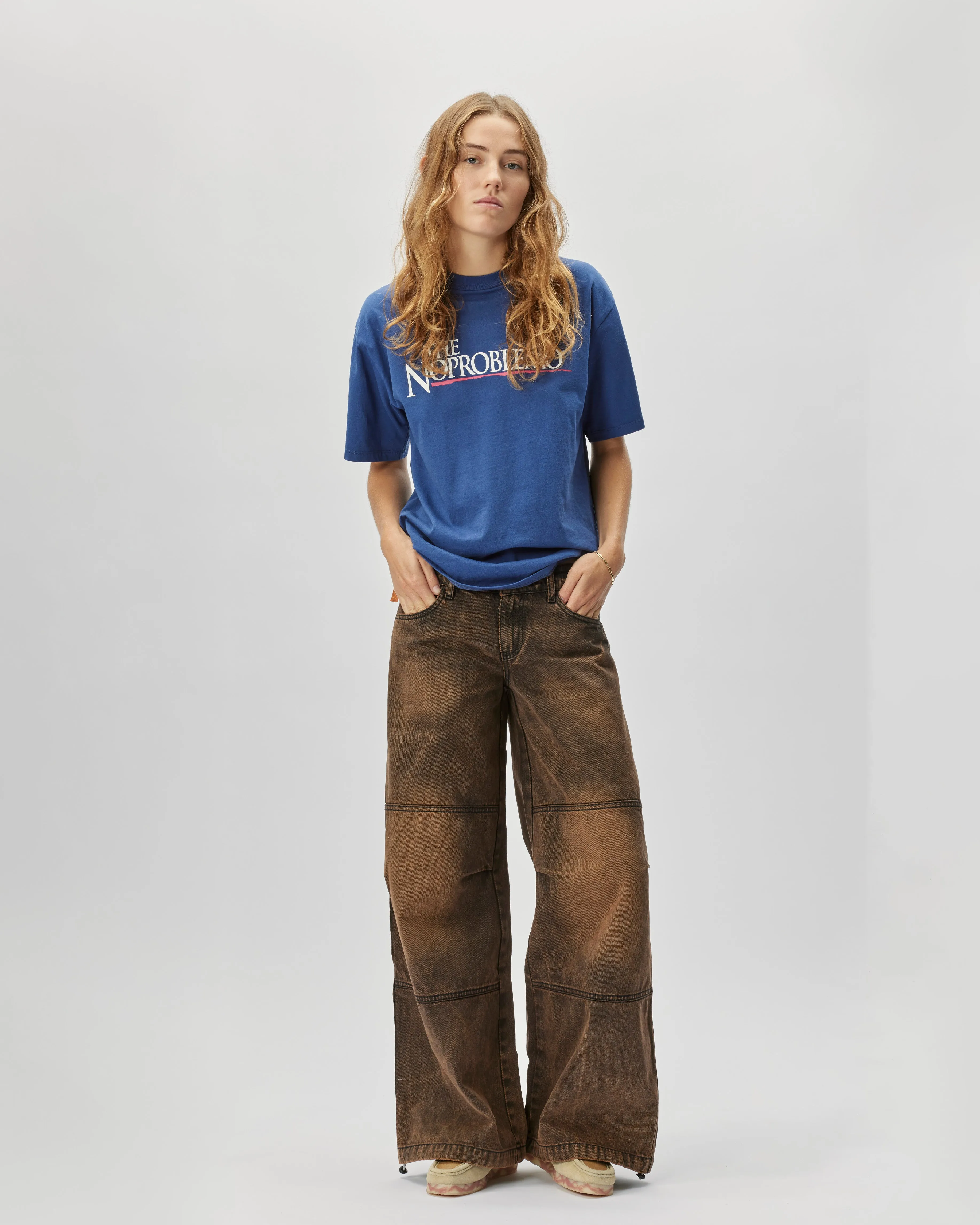 Low Rise Acid Wash Flare Pants