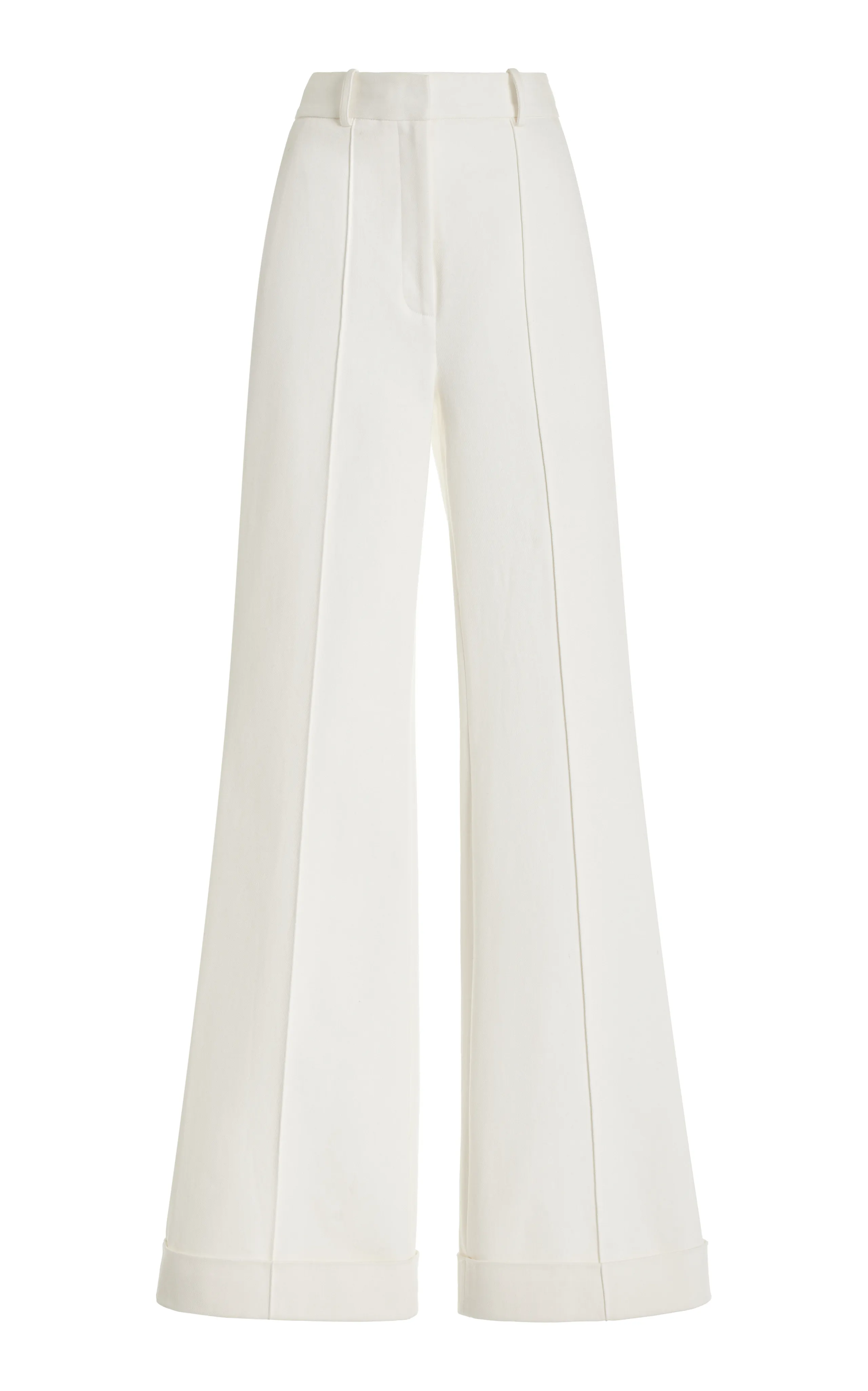 Adam Lippes Deeda High-Rise Stretch-Cotton Flare Pants