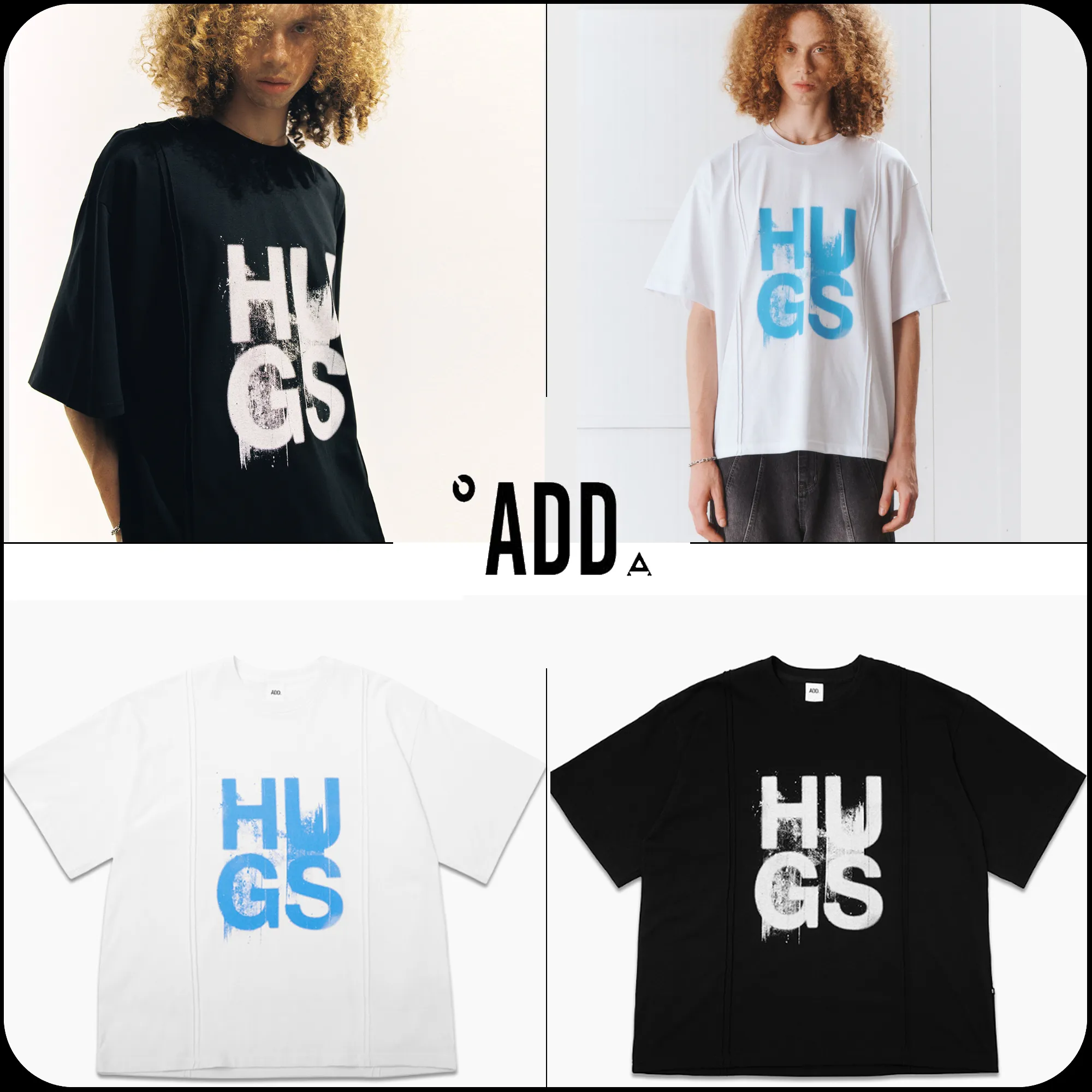 Unisex Street Style Logo T-Shirts with Short Sleeves by ADD SEOUL