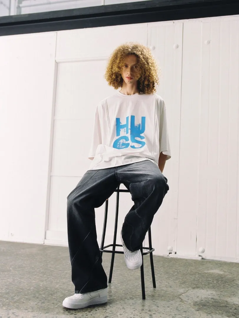 Unisex Street Style Logo T-Shirts with Short Sleeves by ADD SEOUL