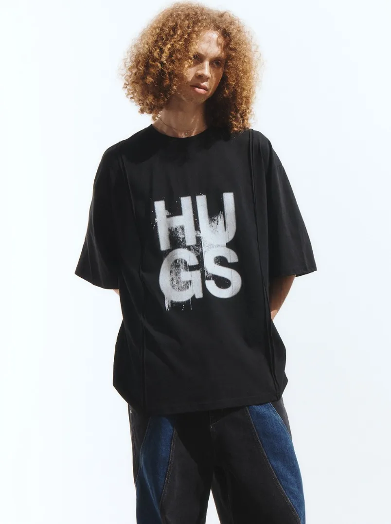 Unisex Street Style Logo T-Shirts with Short Sleeves by ADD SEOUL