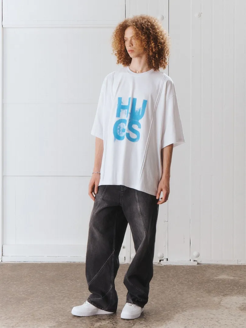 Unisex Street Style Logo T-Shirts with Short Sleeves by ADD SEOUL