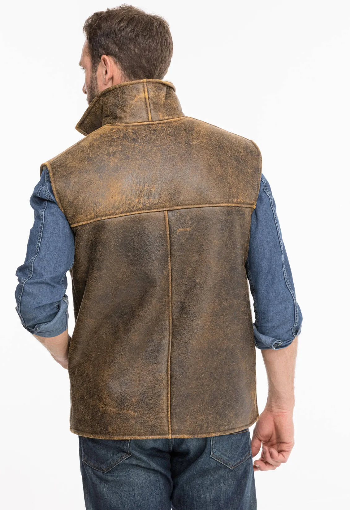 Aged Brown Chamonix Sheep Sleeveless Vests