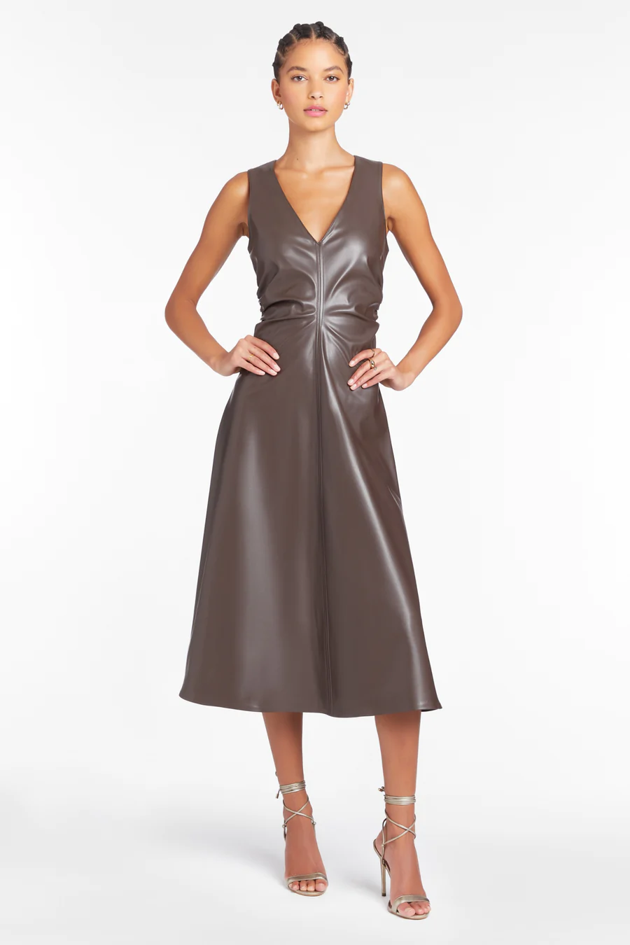 Faux Leather Sabal Dress by Amanda Uprichard