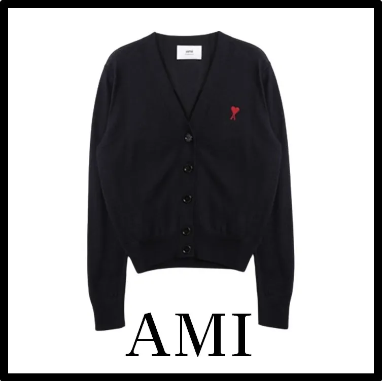 Chic Logo Cardigans by AMI PARIS