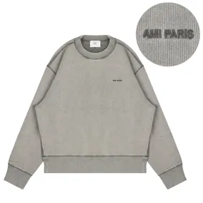 Long Sleeves Logo Designers Sweatshirts by AMI PARIS