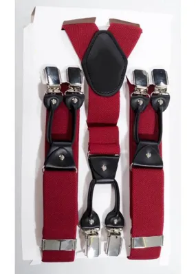 Banned Heren Red Plain Rockabilly Braces