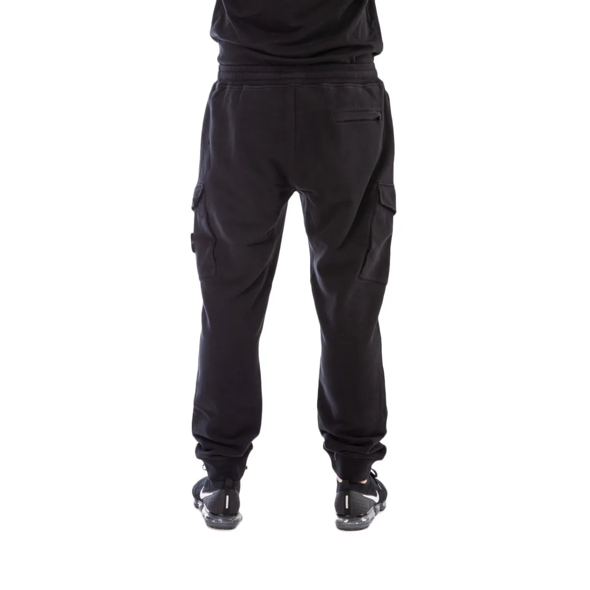 Black Cargo Fleece Pants by Stone Island