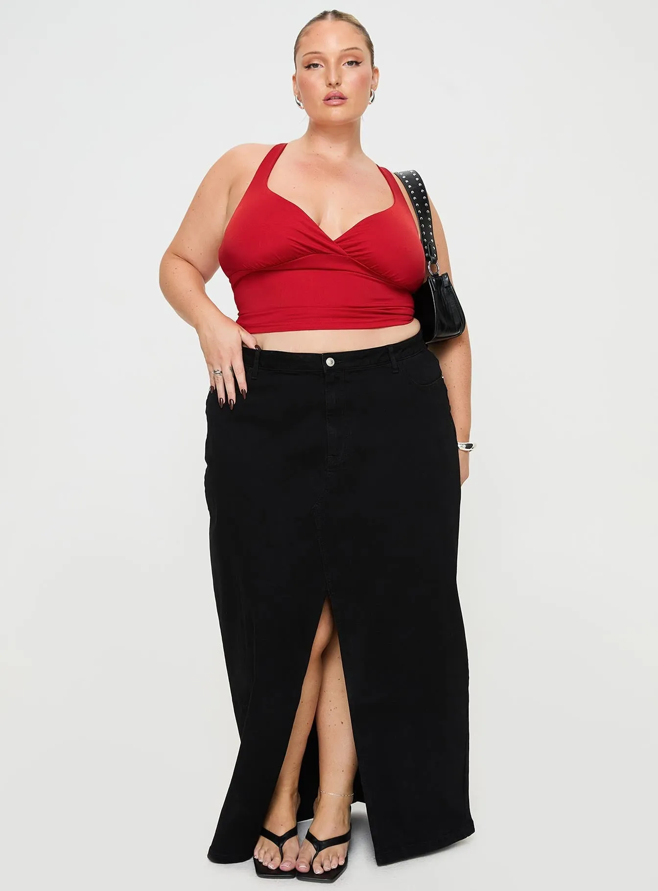 Batkins Black Curve Maxi Skirt