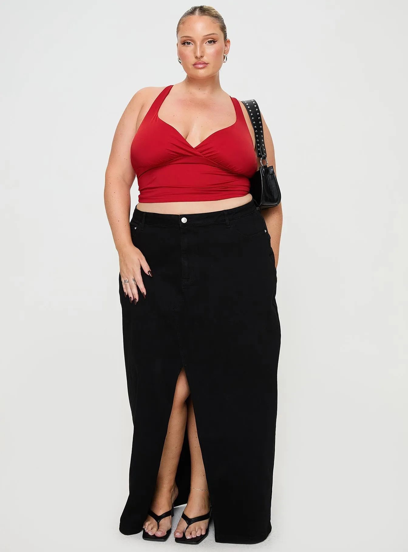 Batkins Black Curve Maxi Skirt