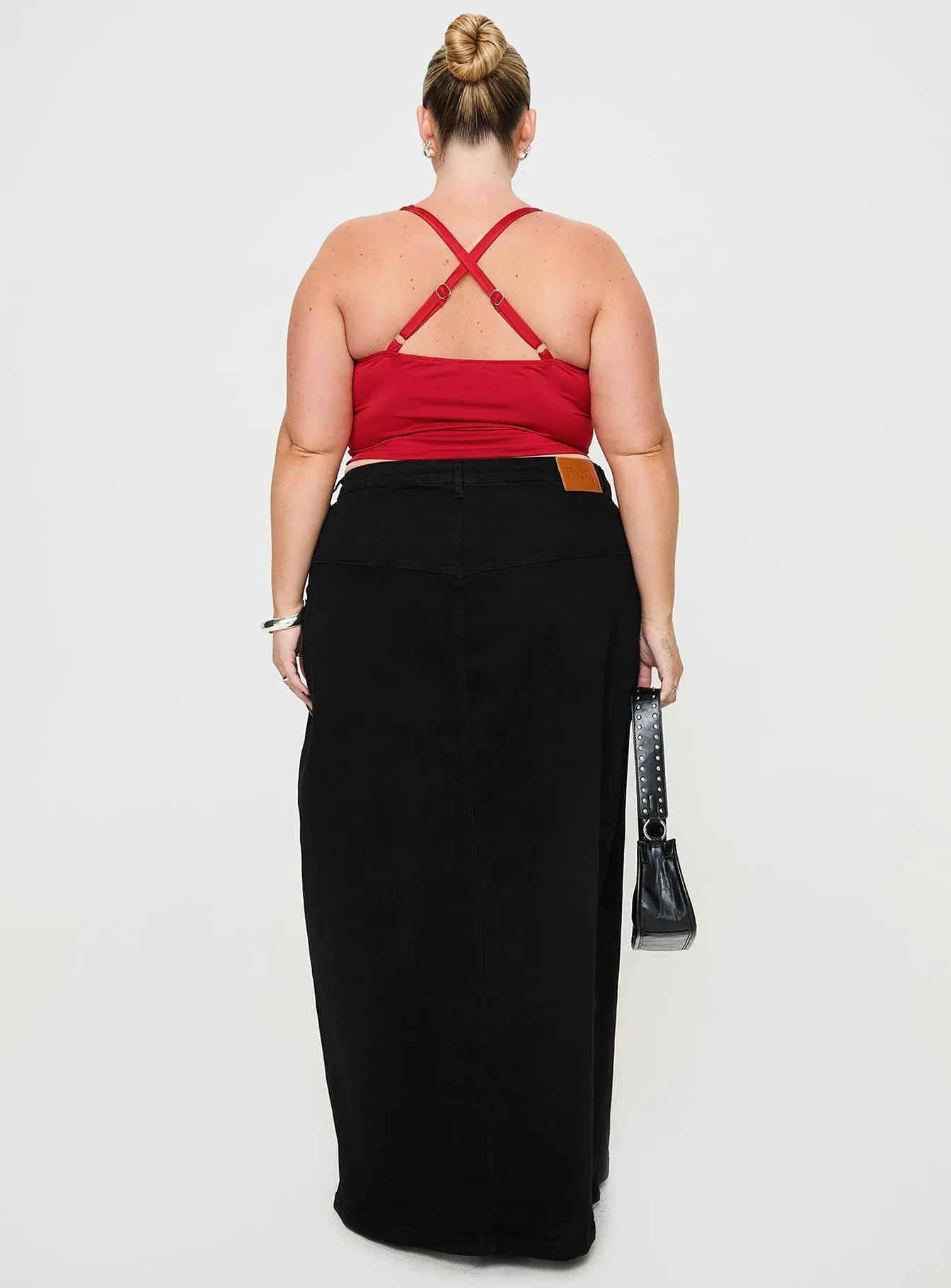 Batkins Black Curve Maxi Skirt