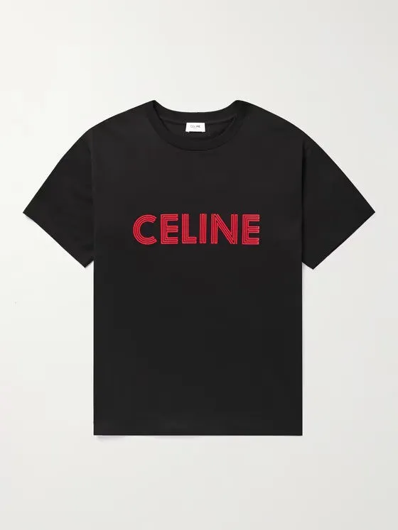 Black Glossy Ziggy Print CELINE T-shirt