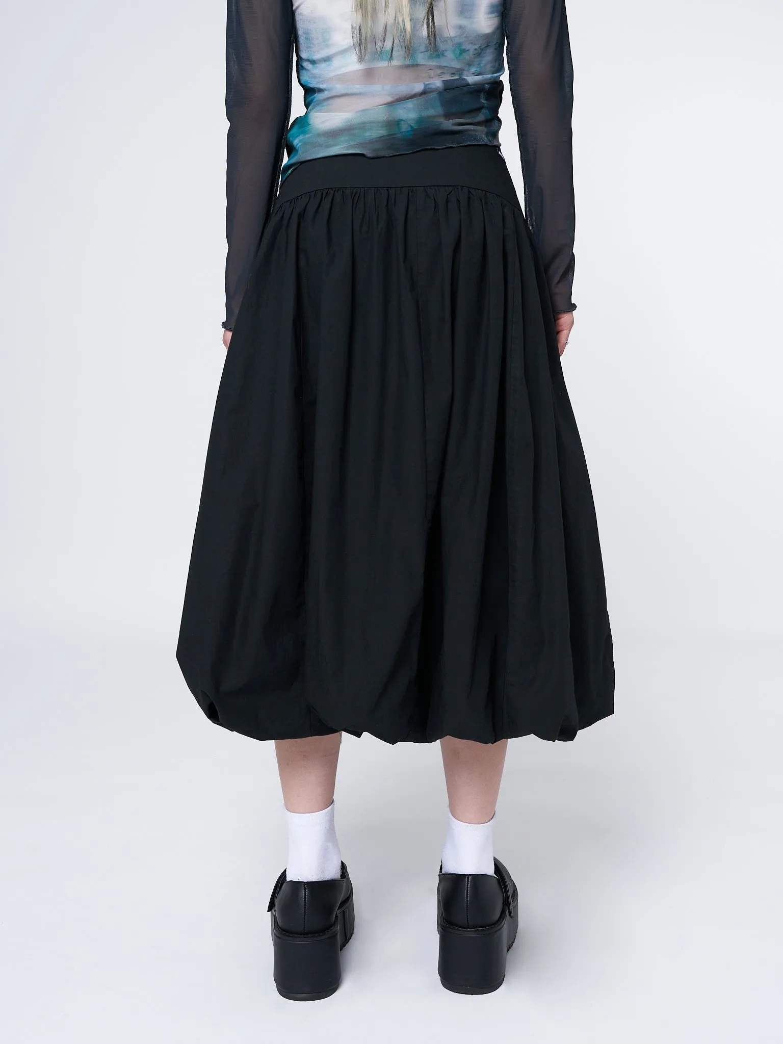 Black Bubble Midi Skirt