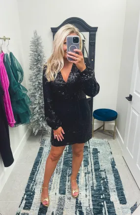 Black Sequin Dress