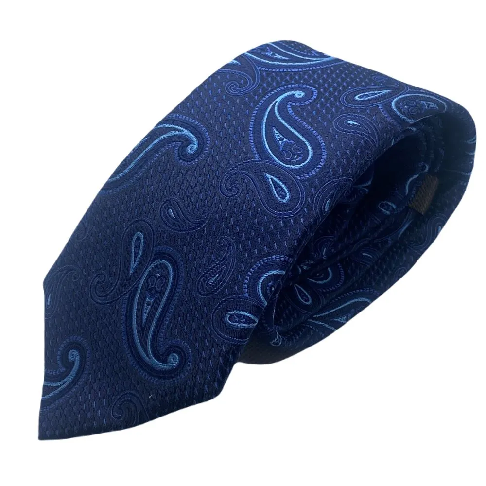 Blue Paisley Silk Tie