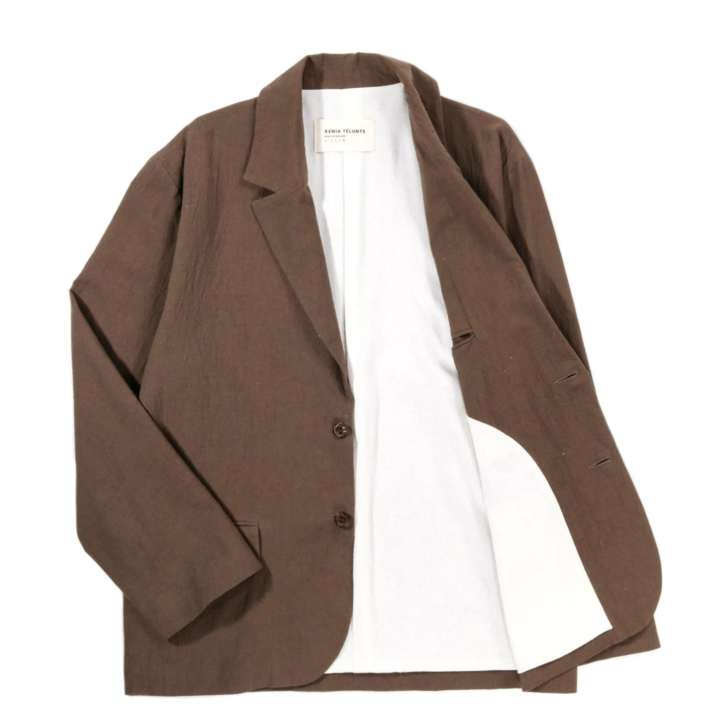 brown cotton blazer