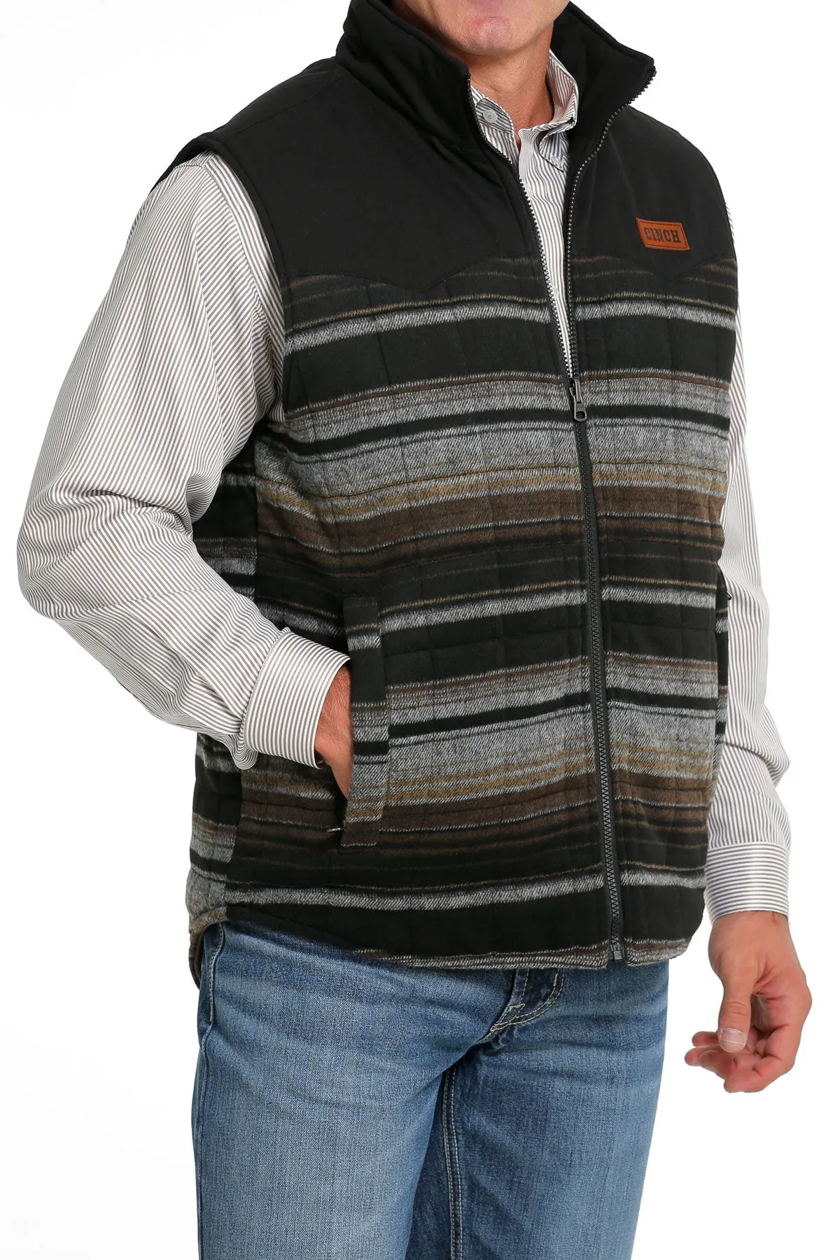 Brown Quilted Reversible Vest