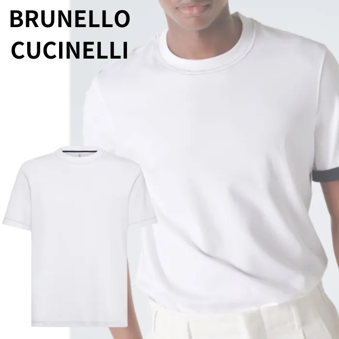 Crew Neck Cotton Short Sleeve T-Shirts by BRUNELLO CUCINELLI