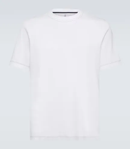 Crew Neck Cotton Short Sleeve T-Shirts by BRUNELLO CUCINELLI