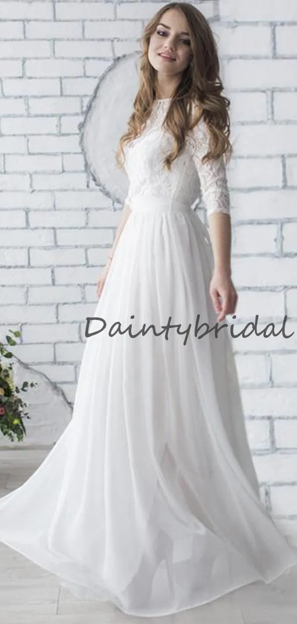 Affordable Beautiful Long Wedding Dresses with Straight Mermaid Cut & Lace