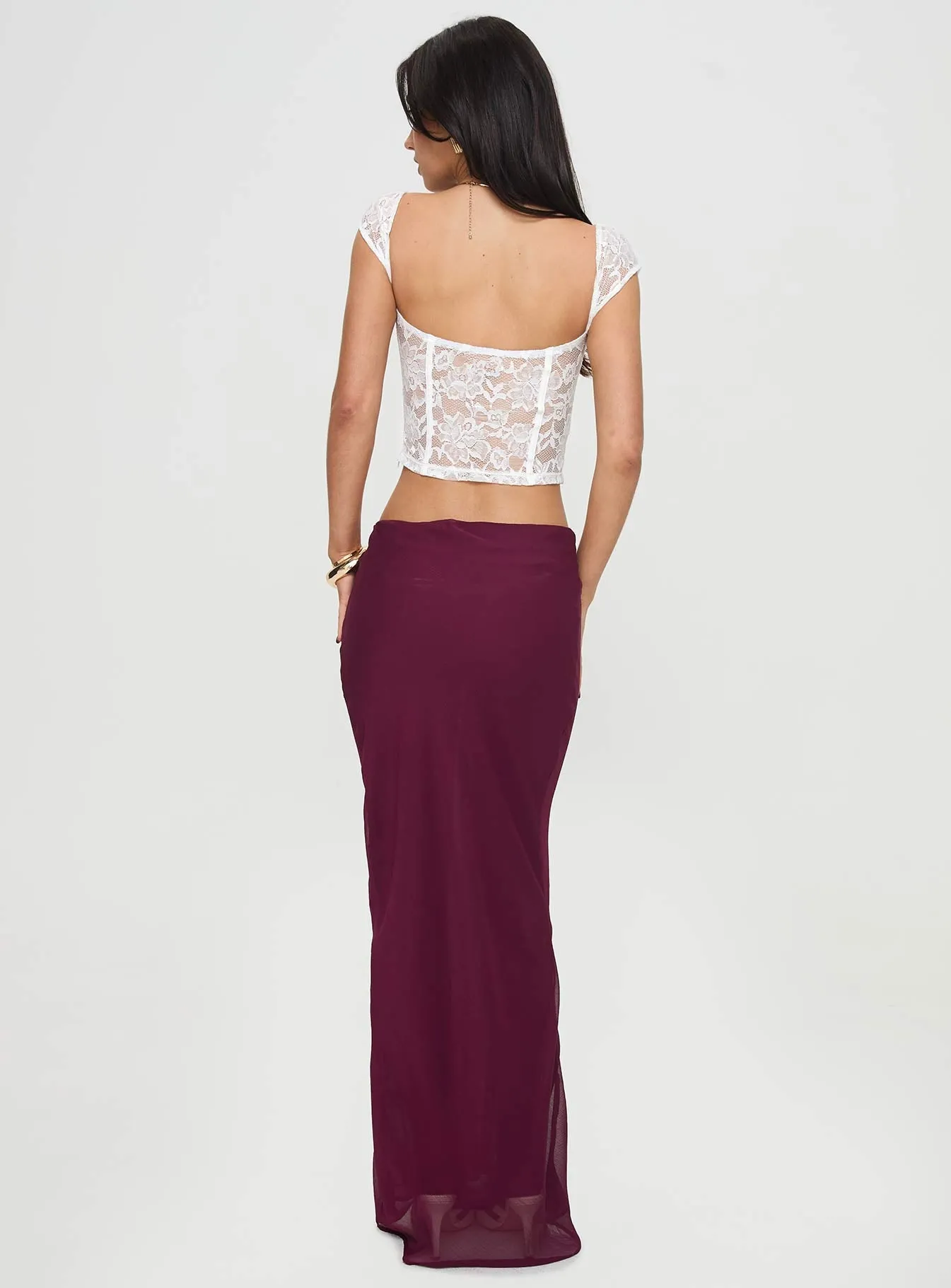 Devon Burgundy Maxi Skirt