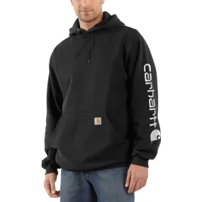 Men's Black Signature Logo Hooded Pullover Sweatshirt