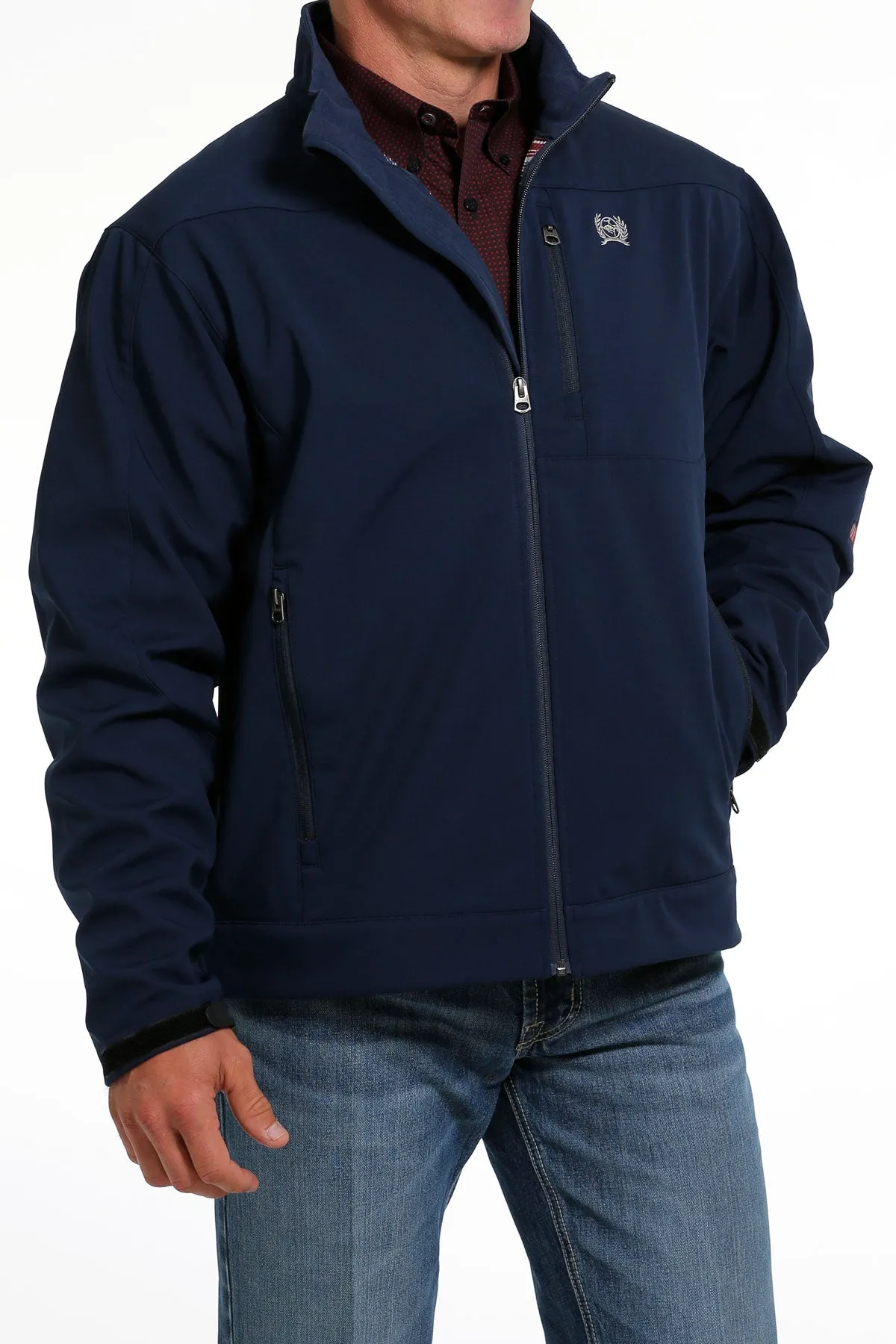 Cinch Navy Solid Bonded Jacket for Men