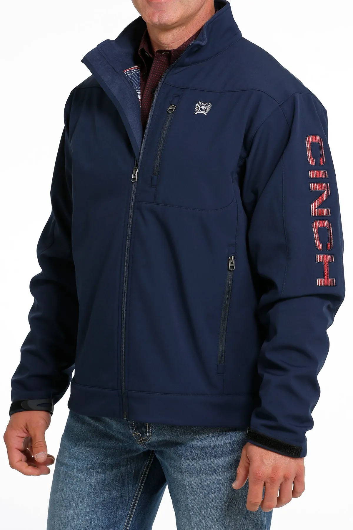 Cinch Navy Solid Bonded Jacket for Men