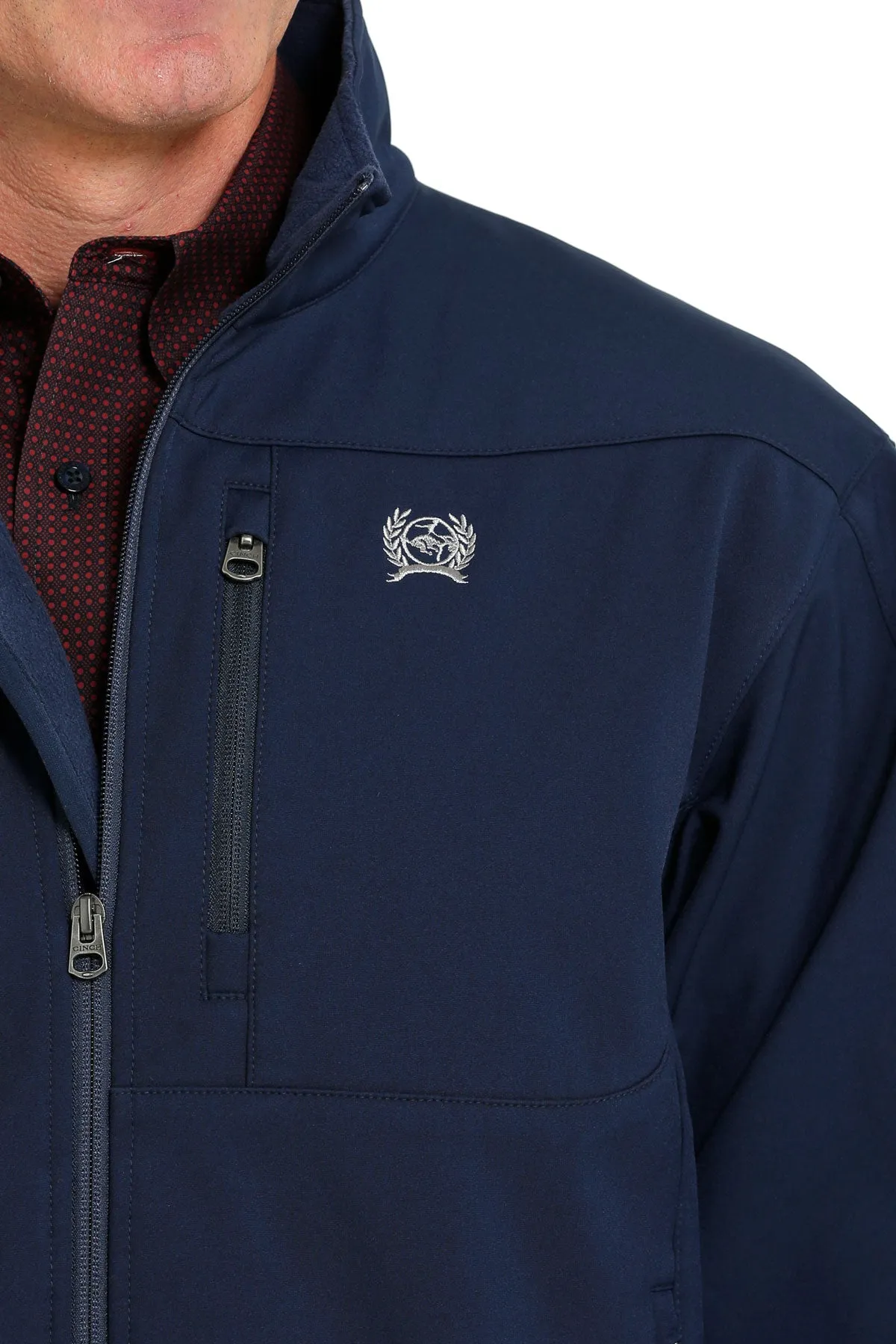 Cinch Navy Solid Bonded Jacket for Men