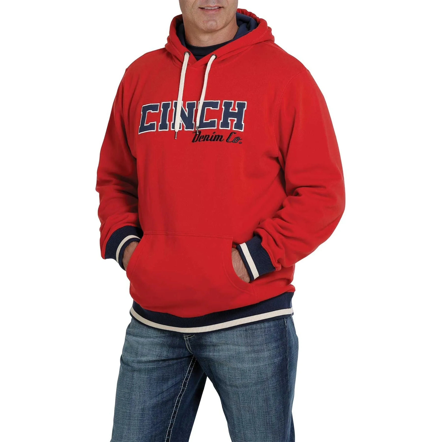 Red Men's Hoodie by Cinch