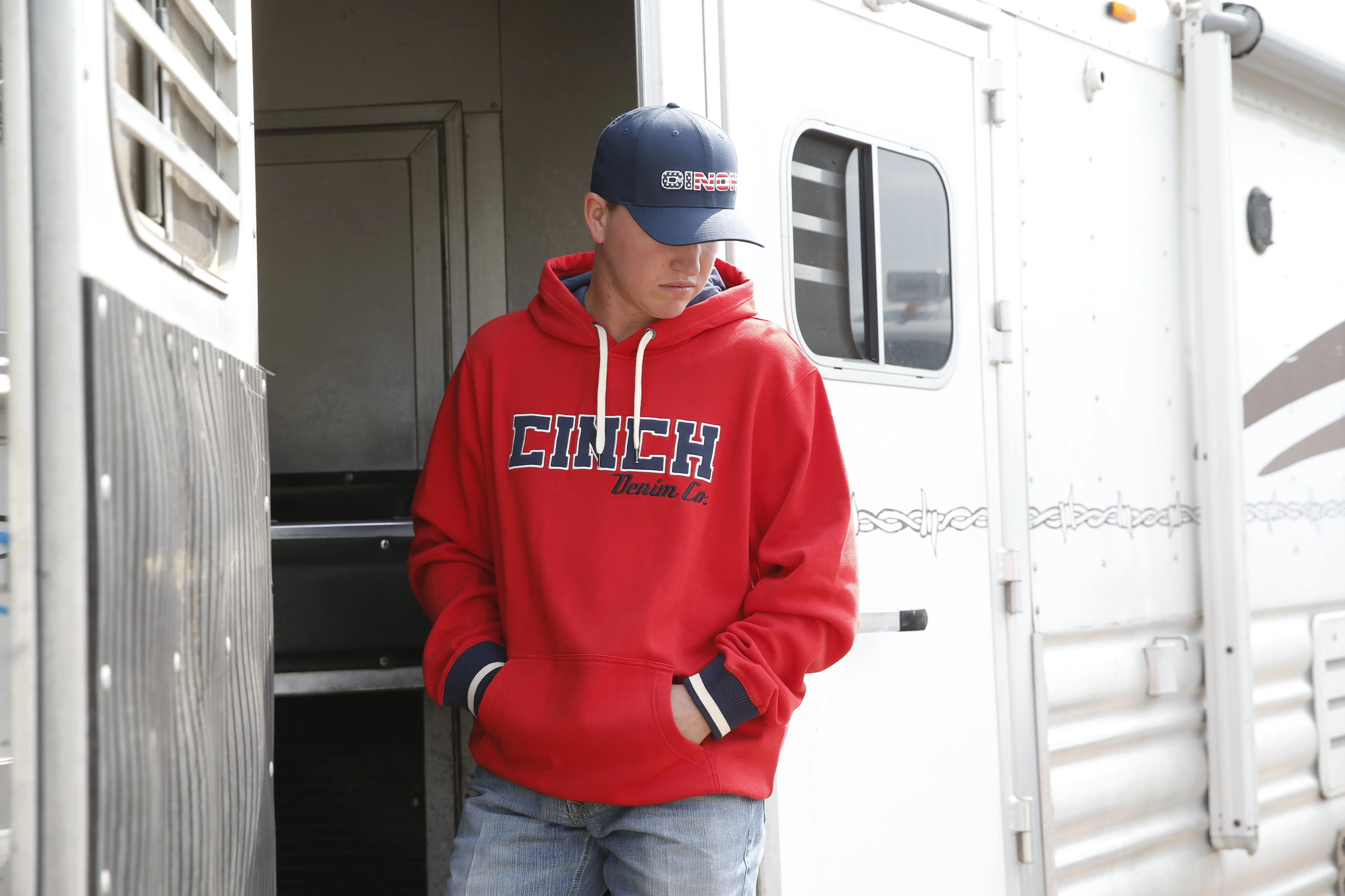 Red Men's Hoodie by Cinch