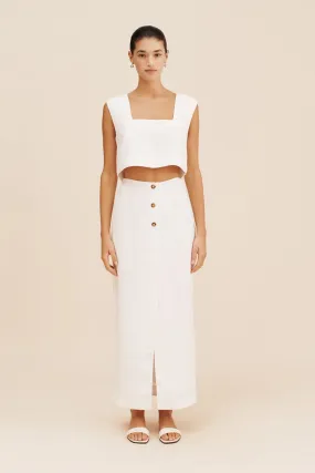 IVORY GIGI COLUMN SKIRT