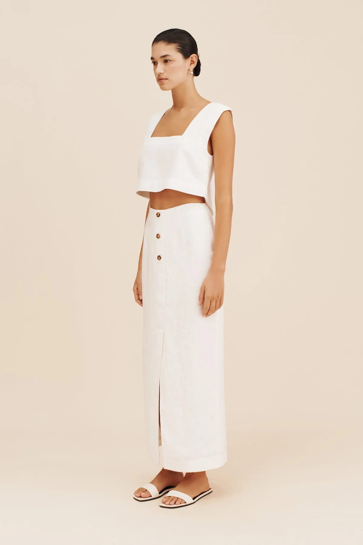 IVORY GIGI COLUMN SKIRT