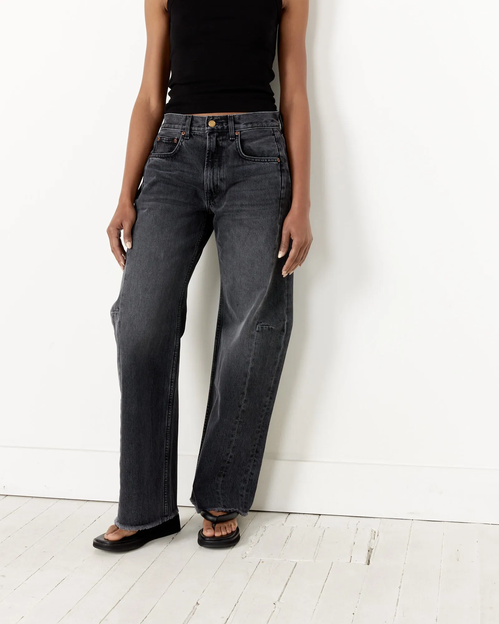 Stil Black Relaxed Long Lasso Jeans