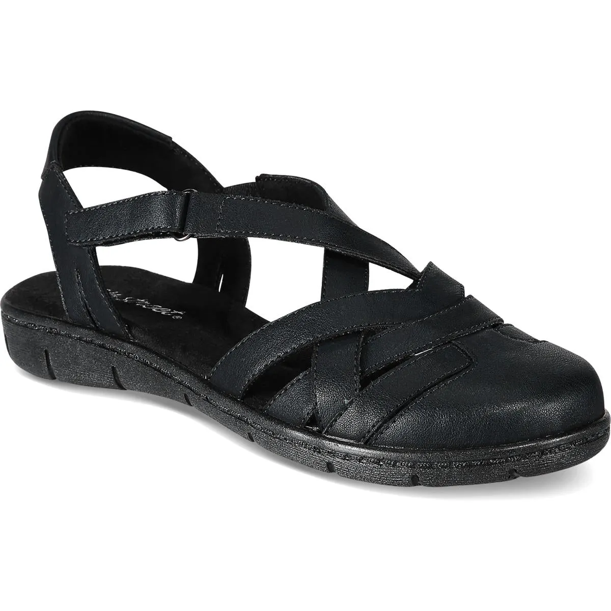 Faux Leather Strappy Flat Sandals for Women by Easy Street