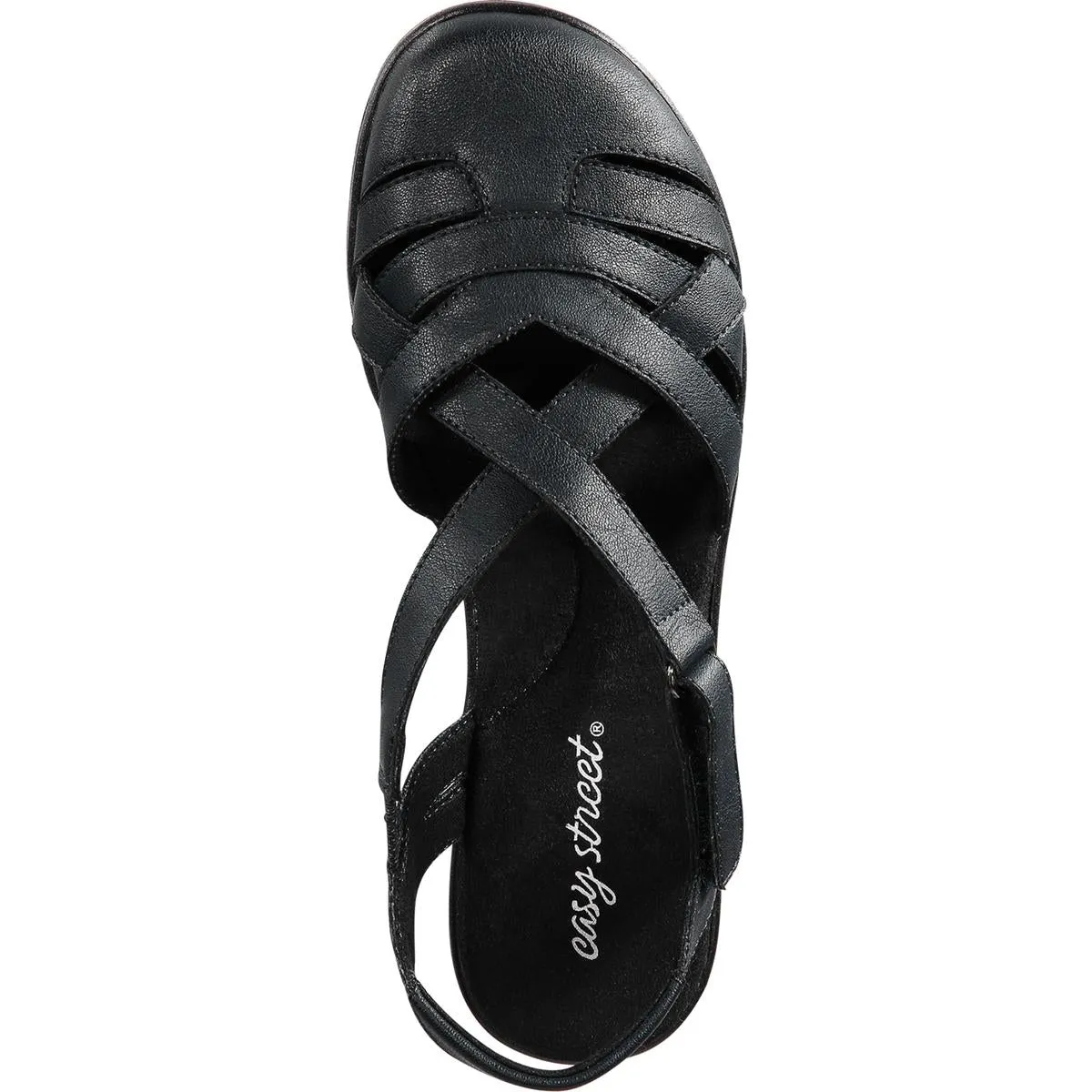 Faux Leather Strappy Flat Sandals for Women by Easy Street