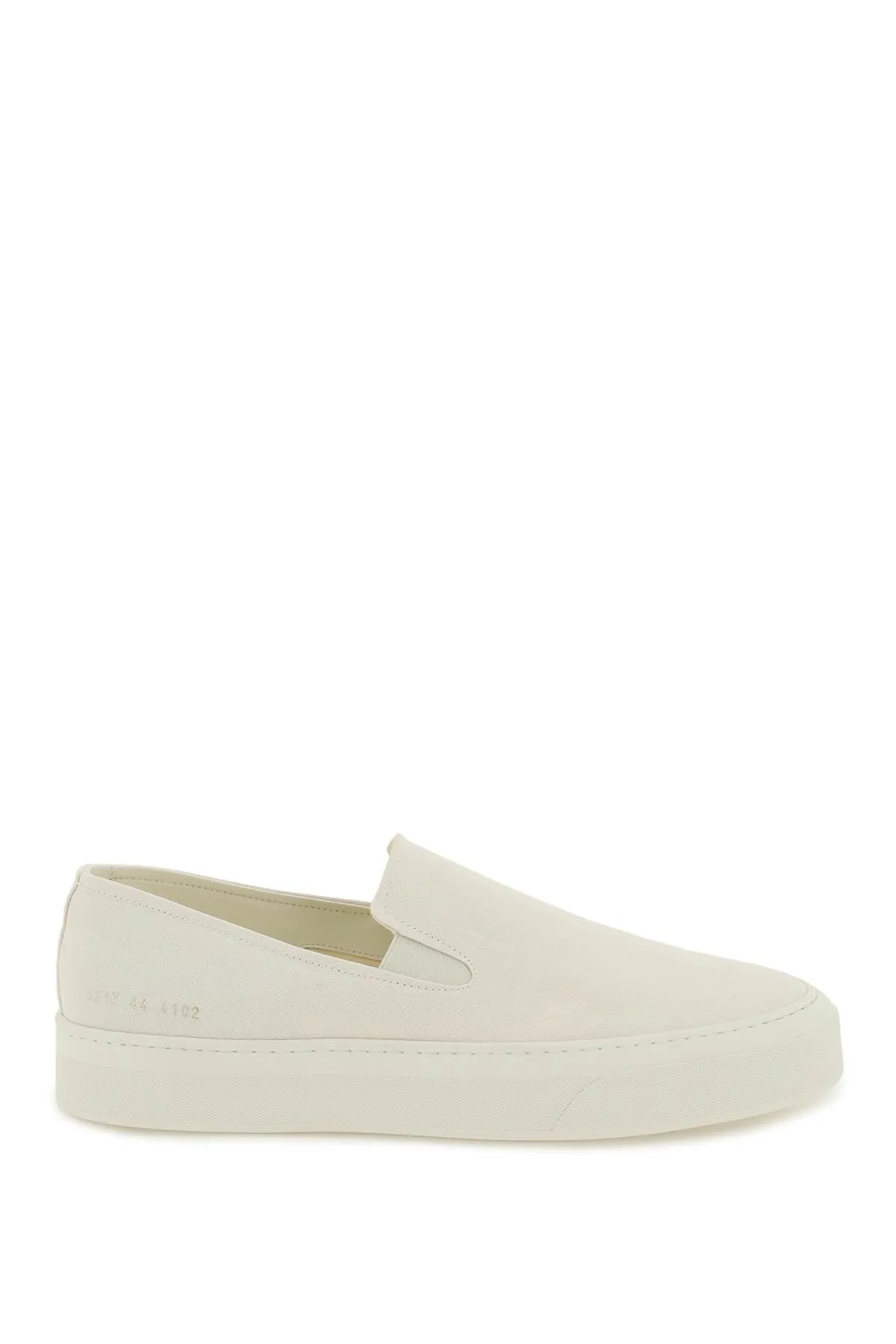 Common Projects White Canvas Slip On Sneakers