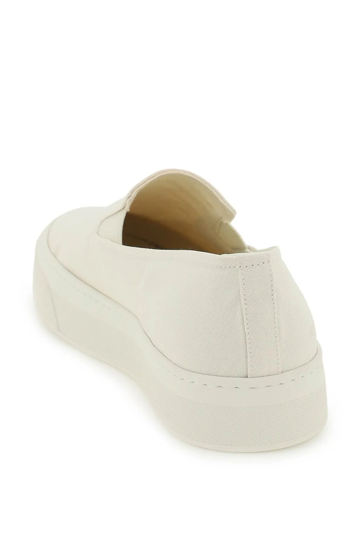 Common Projects White Canvas Slip On Sneakers