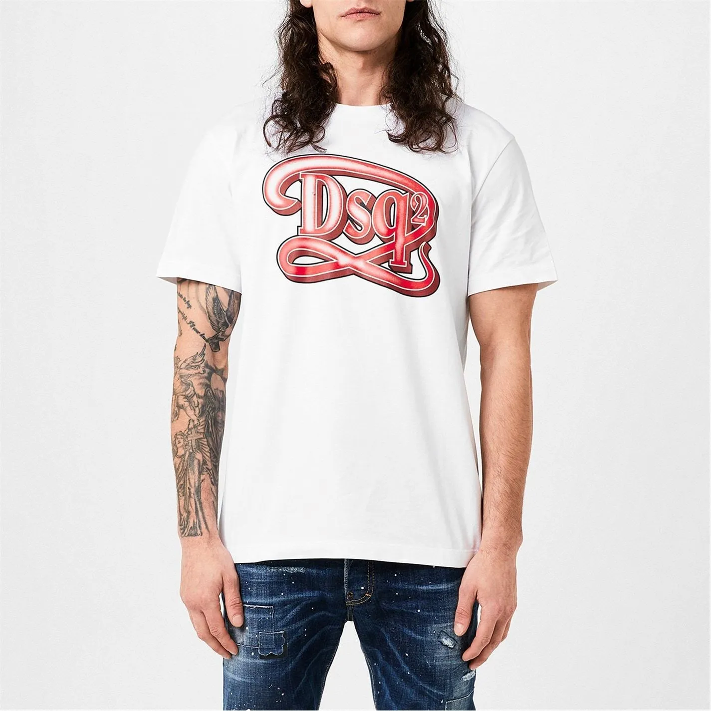 Luxurious D SQUARED2 Bridal Logo Cotton T-Shirts