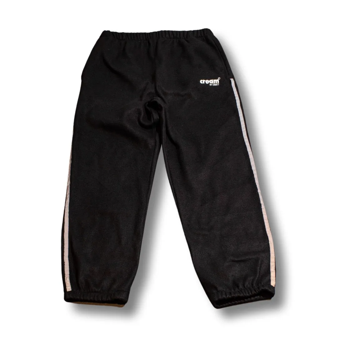 Cream Polar Fleece Pants in Black and White