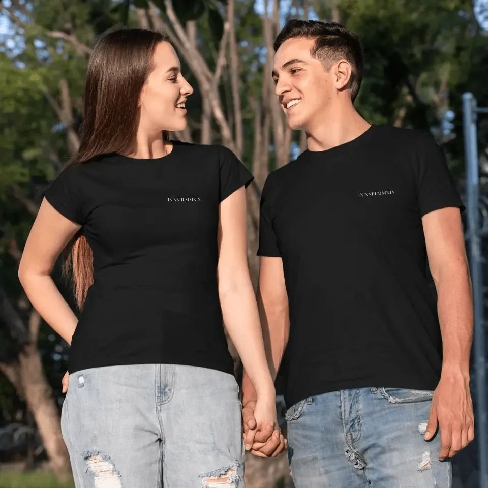 Personalized Couple Tees Featuring Special Date