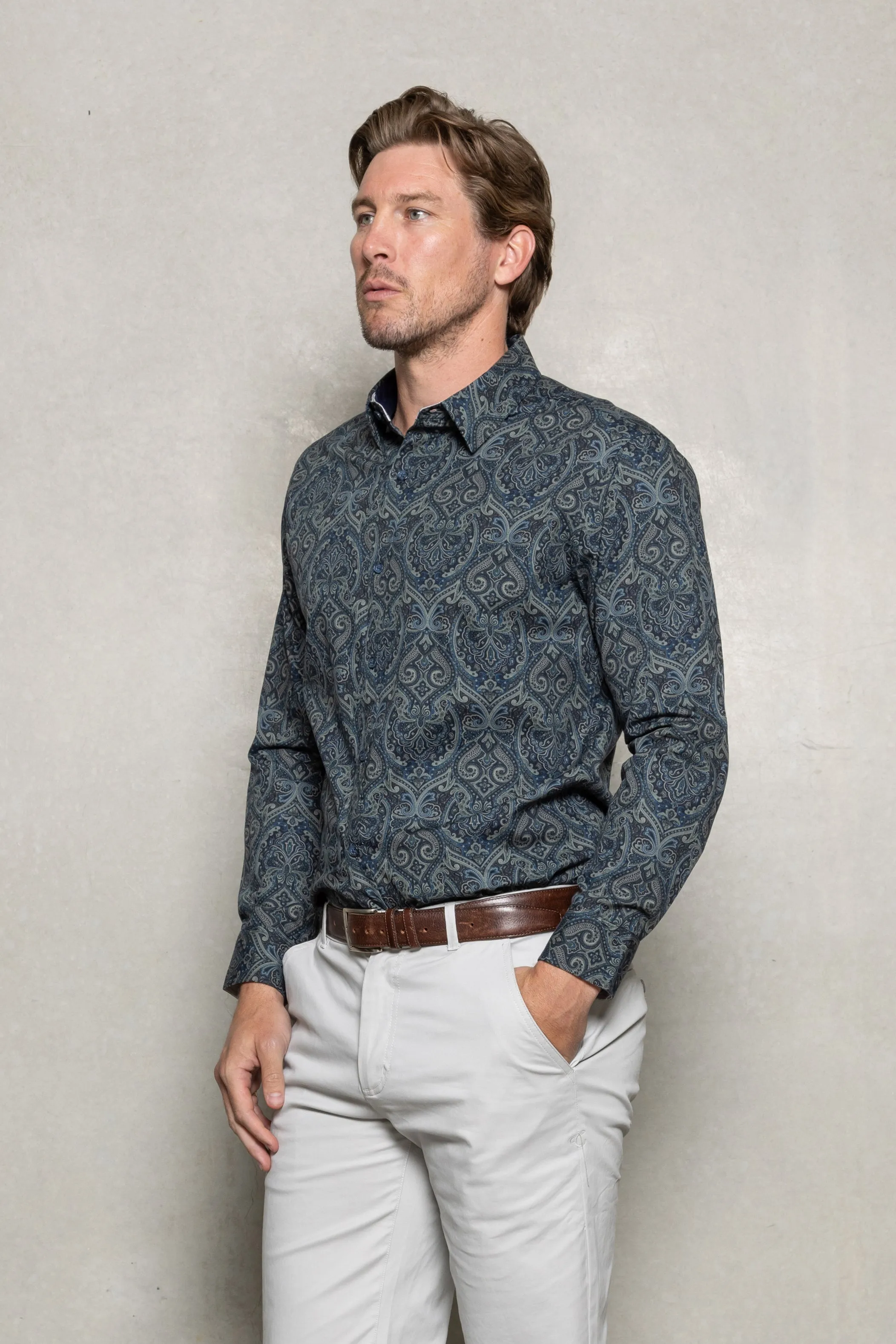 Thunderstorm Paisley Blake Shirt by Cutler & Co